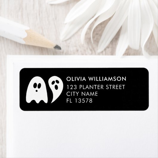 Étiquette Ghost Halloween (En situation)