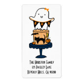 Étiquette Ghost on Halloween Cake (Devant)