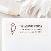 Étiquette Ghost Sketch Halloween Adresse de retour (En situation)