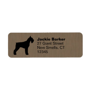 Étiquette Giant Schnauzer Silhouette Adresse de retour