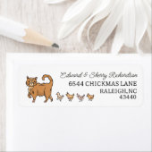 Étiquette Ginger Cat and Chicks Adresse de retour (En situation)