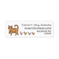 Ginger Cat and Chicks Adresse de retour