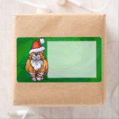 Étiquette Ginger Chat Noël Sur Vert (En situation)
