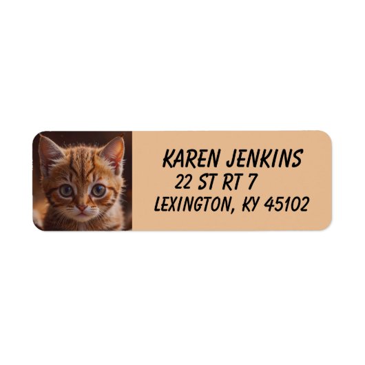 Étiquette GINGER KITTEN CAT CUSTOM Return Address Labels (Devant)