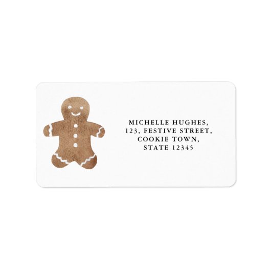 Étiquette Gingerbread Cookie Christmas Return Adresse (Devant)