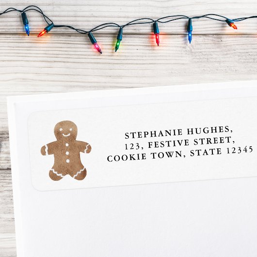 Étiquette Gingerbread Cookie Holiday Adresse de retour