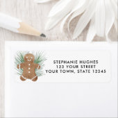 Étiquette Gingerbread Cookie Return Address (En situation)