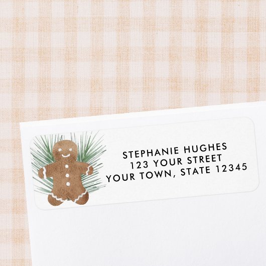 Étiquette Gingerbread Cookie Return Address