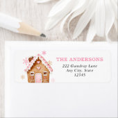 Étiquette Gingerbread House Christmas Return Address (En situation)