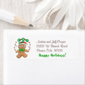 Étiquette Gingerbread Joy Christmas Return Adresse (En situation)