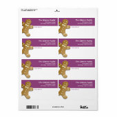 Étiquette Gingerbread man cookie violet plaisir de vacances  (Feuille entière)