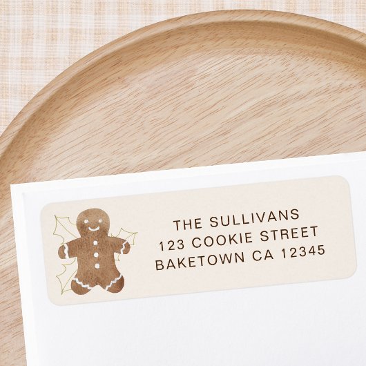 Étiquette Gingerbread Man Return Address