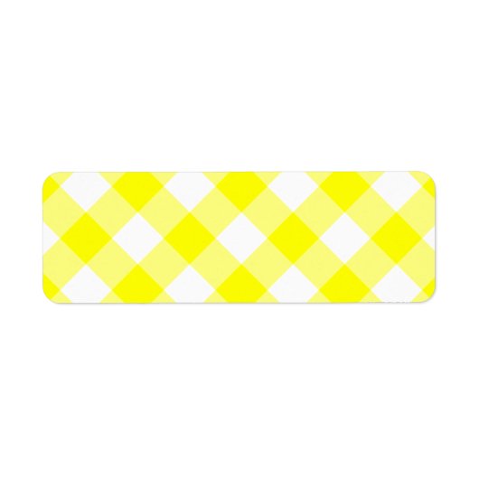 Étiquette Gingham jaune et blanc (Devant)