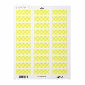 Étiquette Gingham jaune et blanc (Feuille entière)