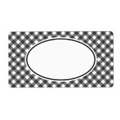 Étiquette Gingham Noir Classique (Devant)