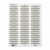Étiquette Gingham Noir et Blanc Adresse de Retour Classique (Feuille entière)