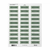 Étiquette Gingham vert personnalisé (Feuille entière)