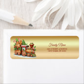 Étiquette Gingpain Train Holiday Adresse de retour Label (En situation)