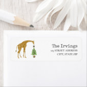 Étiquette Giraffe Arbre de Noël (En situation)