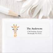 Étiquette Giraffe avec Masque Adresse de retour (En situation)