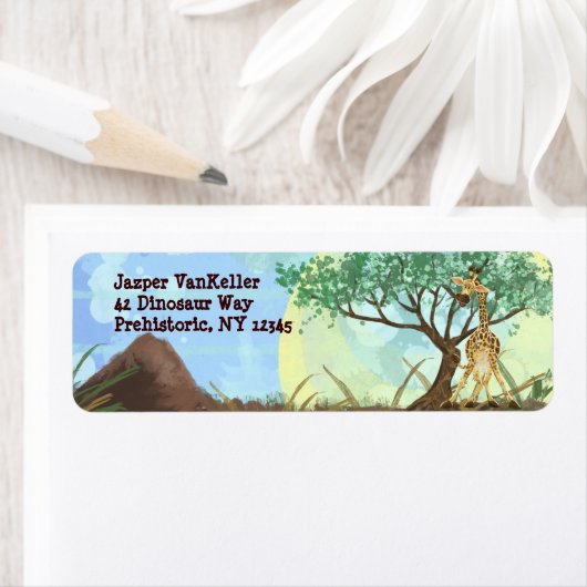 Étiquette Giraffe de la Parade Animale (En situation)