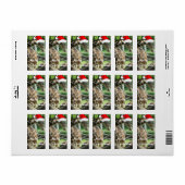 Étiquette Giraffe de Noël (Feuille entière)