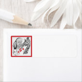 Étiquette Giraffe de Noël et Père Noël (En situation)