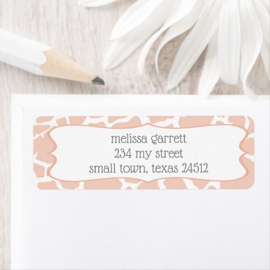 Étiquette Giraffe fille bébé rose (En situation)