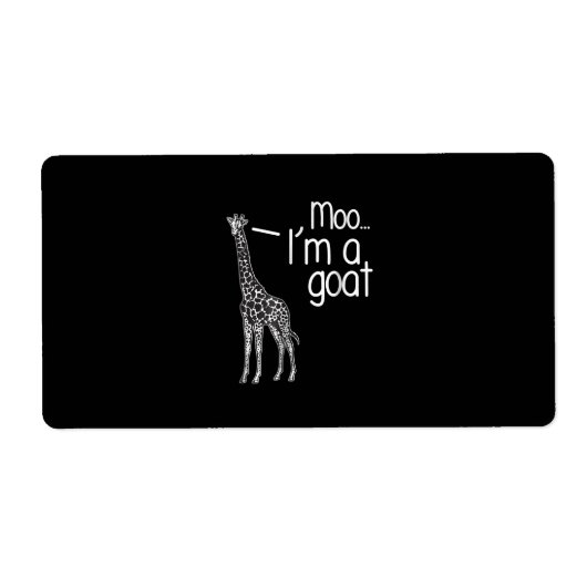 Étiquette Giraffe Moo Je suis une chèvre (Devant)
