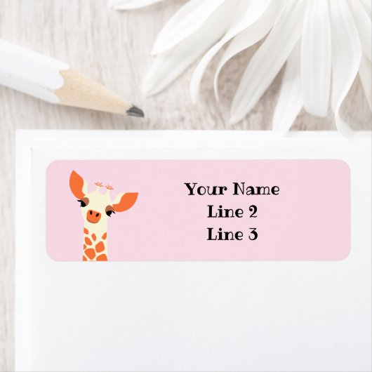 Étiquette Giraffe orange (En situation)