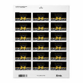 Étiquette Giraffe tendance Imprimé Bow jaune Boutique de mod (Feuille entière)