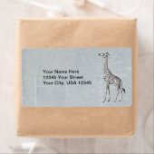 Étiquette Giraffe vintage (En situation)