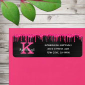 Étiquette Girly Black Hot Rose Parties scintillant Drivers A