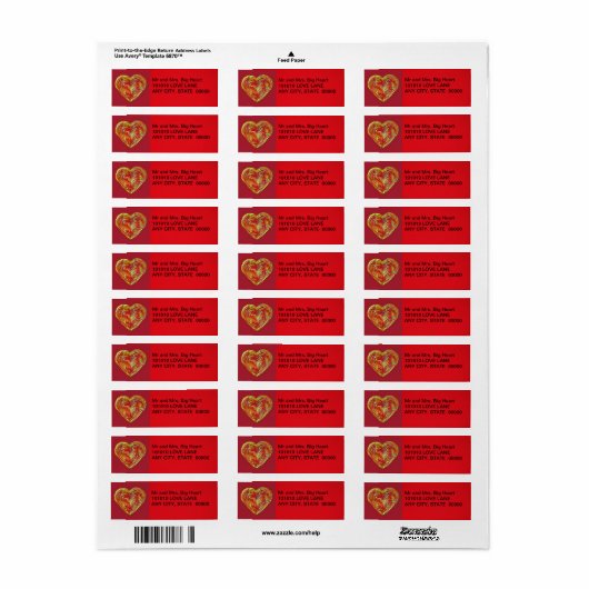 Étiquette Glace cardiaque (Feuille entière)