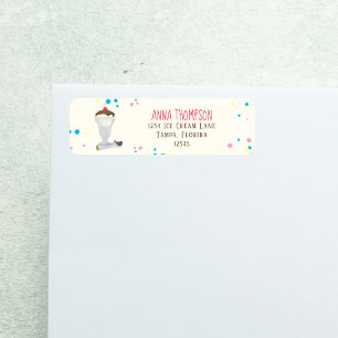 Étiquette Glace Minimaliste Moderne Vanille Colorée