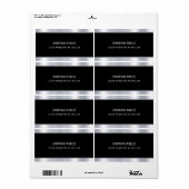 Étiquette Glam Black Silver Elegant Modèle Modern Shipping (Feuille entière)