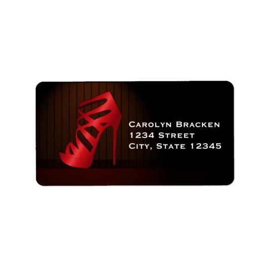 Étiquette Glam Chic Red High Heures Spotlight Adresse de ret (Devant)