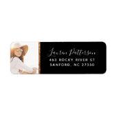 Étiquette Glam Custom Photo Graduation Adresse de retour (Devant)