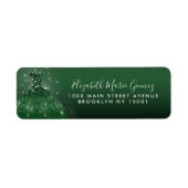 Étiquette Glam Emerald Green Parties scintillant Argent Gown (Devant)