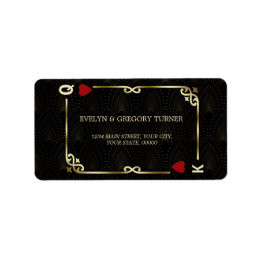 Étiquette Glam Gatsby Casino Las Vegas Mariage de poker