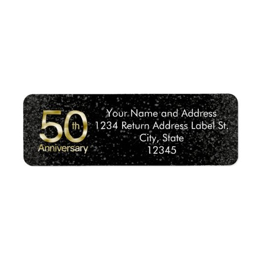 Étiquette Glam Gold 50th Anniversary (Devant)