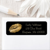 Étiquette Glam Lips Noir et Or (En situation)