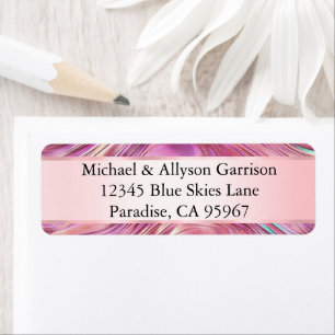 Étiquette Glam Rose d'or de perle rose fille