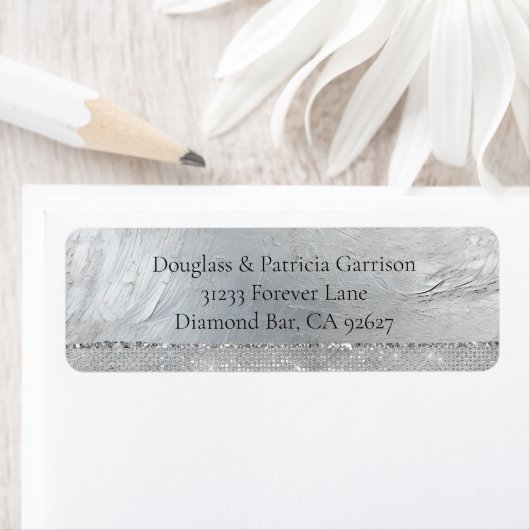 Étiquette Glam Silver Sparkle (En situation)