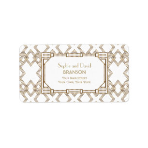 Étiquette Glam White Gold Great Gatsby Mariage
