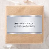 Étiquette Glamor Faux Argent Moderne Élégant Modèle (En situation)