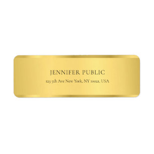 Étiquette Glamor Gold Elegant Golden Modern Adresse de retou