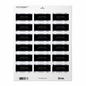 Étiquette Glamour moderne Elégant noir Modèle argent (Feuille entière)