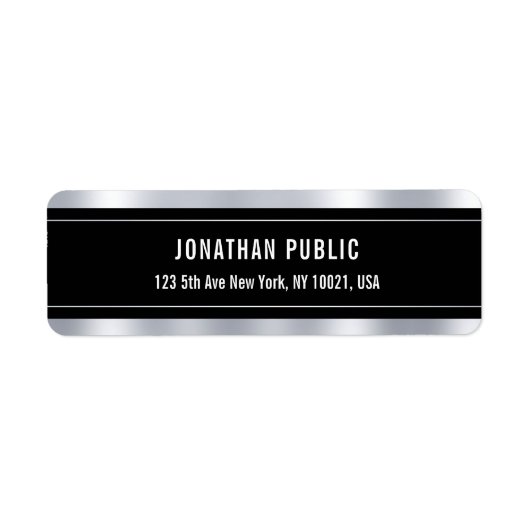 Étiquette Glamour noir Modèle élégant (Devant)