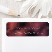 Étiquette Glass Burgundy Maroon Noir Adresse de retour Étiqu (En situation)